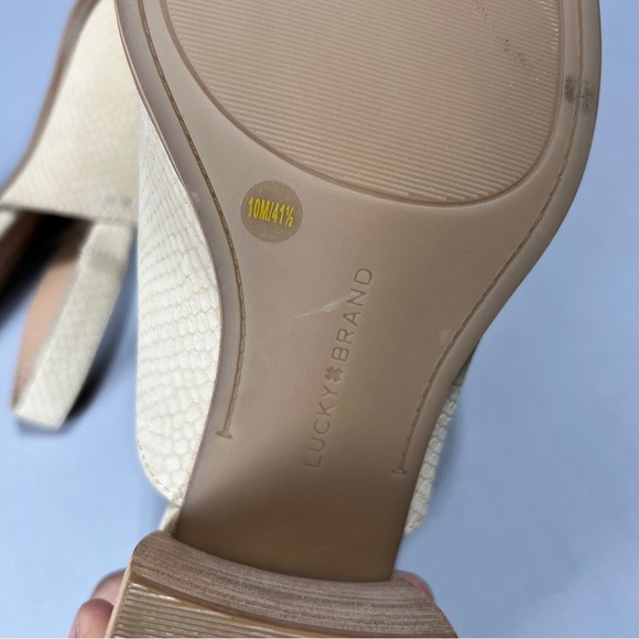 Lucky Brand Warm Sand Women's Jaila Block-Heel Slingback Shooties Size 10 - Picture 11 of 11